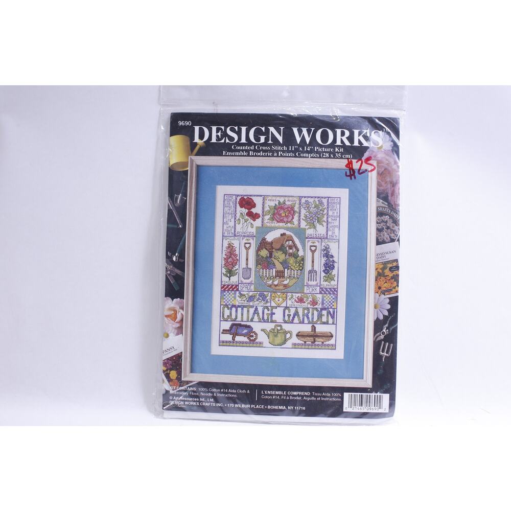 Cottage Garden, Counted Cross Stitch, 11x14" Picture Kit, Design Works,